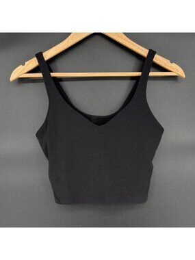 Lululemon Align Tank Top Size 6 Black Nulu Built In Shelf Bra Yoga Crop Workout
